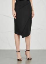 DONNA KARAN COLLECTION Black asymmetric ponte skirt | chic pencil skirts