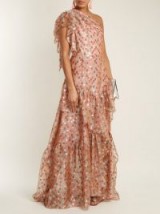 PETER PILOTTO Fil coupé jacquard one-shoulder gown ~ antique-pink metallic gowns