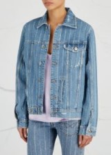 FILLES À PAPA Bailey embellished denim jacket ~ crystal-striped jackets