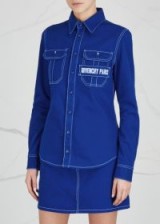 GIVENCHY Blue contrast-stitch denim shirt ~ casual shirts