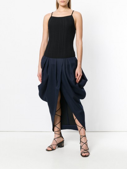 JACQUEMUS gathered skirt slit dress