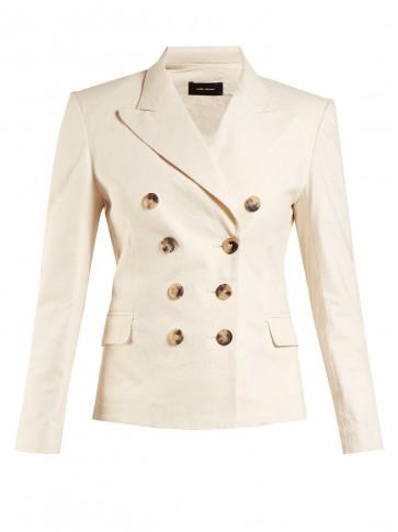 ISABEL MARANT Jerena peak-lapel blazer ~ ivory double breasted tailored jackets