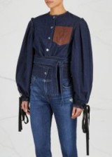 JW ANDERSON Indigo cropped denim jacket ~ balloon tie-sleeve jackets