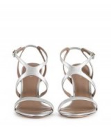 REISS MEDEA CROSS-FRONT SANDALS SILVER / strappy metallic shoes