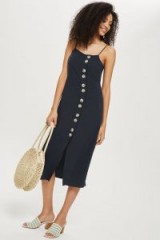 Topshop Molly Side Button Slip Dress | black cami dresses