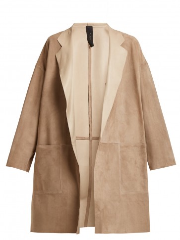 GIANI FIRENZE Notch-lapel suede coat ~ luxe coats