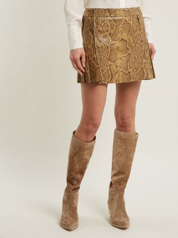 CHLOÉ Python-print leather mini skirt ~ snake prints ~ retro skirts