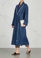 RAQUEL ALLEGRA Navy denim jacket ~ blue longline jackets ~ indigo coats