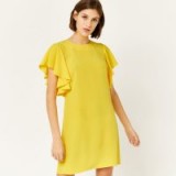 WAREHOUSE YELLOW RUFFLE DRESS