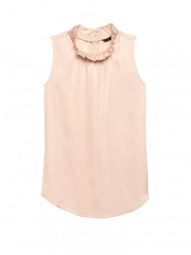 BANANA REPUBLIC Ruffle-Neck Top ~ chic sleeveless tops