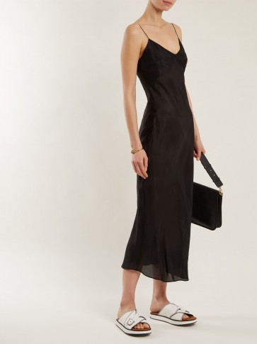 KATHARINE HAMNETT Sara black silk slip dress ~ elegant cami dresses