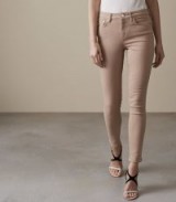 Reiss STEVIE MID-RISE SKINNY JEANS SOFT PINK ~ nude denim skinnies