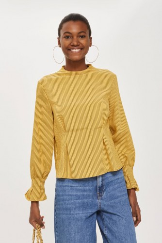 Topshop Stripe Tuck Top | yellow tops