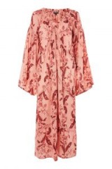 TOPSHOP Sunseeker Maxi Dress / long pink vintage style floral print dresses