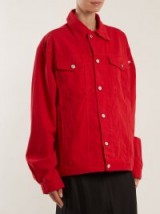 KATHARINE HAMNETT Ted oversized red denim jacket