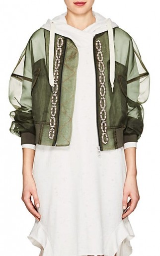 BLINDNESS “Pierced” Organza Bomber Jacket ~ sheer green jackets