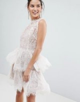 Bronx and Banco Tiered Mini Dress in Lace ~ luxe style party dresses