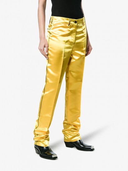 Calvin Klein 205W39nyc High Waist Yellow Satin Trousers