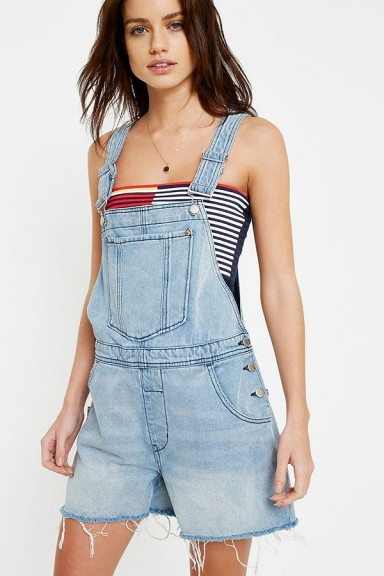 Cheap Monday Blue Bib Shortall Dungarees | cut-off short denim overalls