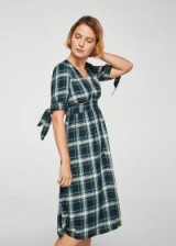 MANGO Frayed relaxed jeans | green tartan print dresses