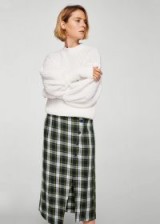 MANGO Check wrap skirt