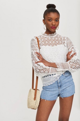 Topshop Chemical Lace Top | romantic white tops