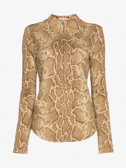 Chloé Python Print Silk Jersey Top ~ chic snake print shirts