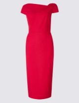 M&S COLLECTION Crepe Cap Sleeve Bodycon Dress / red pencil dresses