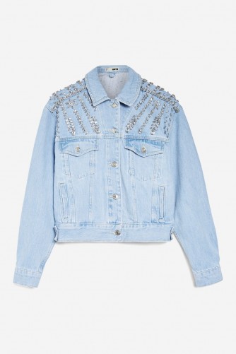 Topshop Crystal Denim Jacket | embellished jackets