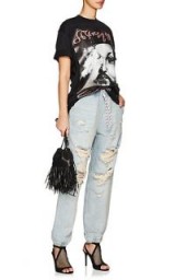 DENIM X ALEXANDER WANG Distressed Denim Jogger Pants ~ destroyed jogging trousers