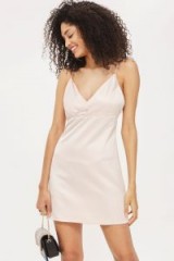 Topshop Diamante Strap Mini Slip Dress | nude cami dresses | luxe style slips