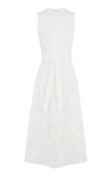 WAREHOUSE FLORA EMBROIDERED SHIRT DRESS / white sleeveless midi dresses / spring fashion