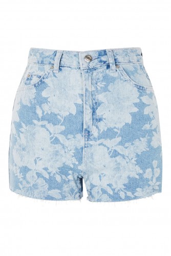 Topshop Floral Mom Shorts | flower printed denim