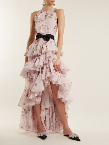 GIAMBATTISTA VALLI Floral-print ruffle-trimmed silk gown ~ stunning ruffled gowns ~ feminine style event dresses