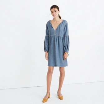 Madewell indigo peasant dress | denim dresses