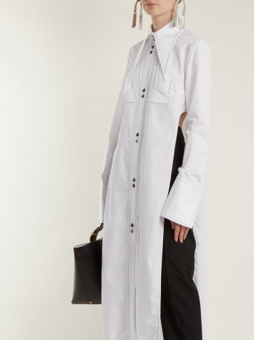 ELLERY Kaleidoscope cotton tunic shirt-dress ~ chic white side split dresses