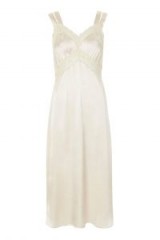 Topshop Lace Satin Midi Slip Dress | silky vintage style dresses