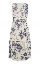 WAREHOUSE LAUREN FLORAL DRESS / blue and white sleeveless tie waist dresses / spring fashion