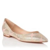 L.K. BENNETT LUISA PINK JACQUARD FLATS ~ metallic thread ballerinas