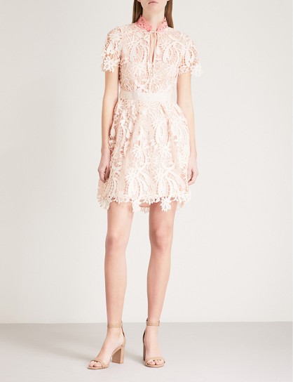 MAJE Regina Pink lace dress – feminine party dresses