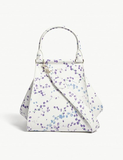 MAX MARA Trap floral-print white leather tote