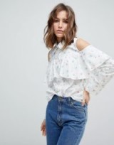 Paul & Joe Sister Ditsy Print Frill Blouse | floral cold shoulder blouses