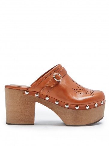 ALEXACHUNG Perforated leather clogs ~ 70s style platforms