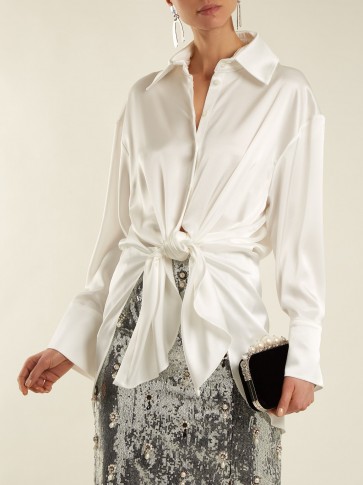 OSMAN Quinn oversized satin shirt ~ chic white shirts