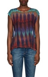 RAQUEL ALLEGRA Tie-Dyed Silk Chiffon Blouse – multicoloured tees