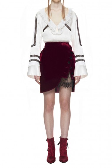 $206.40 SELF PORTRAIT VELVET UTILITY MINI SKIRT