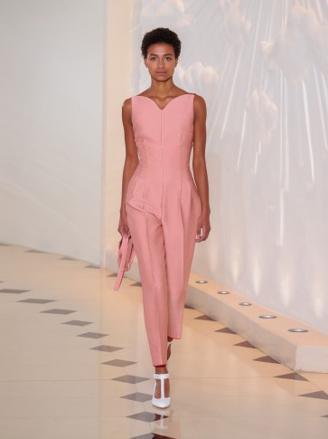 EMILIA WICKSTEAD Selma pink seersucker jumpsuit