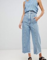 Sportmax Code Denim Wide Leg Jeans – seamed with slit hems