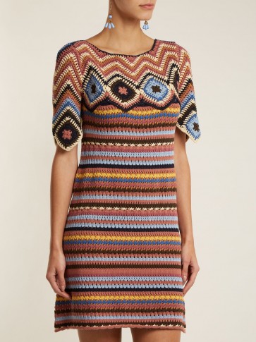 SEE BY CHLOÉ Striped cotton-crochet dress ~ vintage style