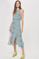 TOPSHOP Tie Neck Halter Dress / printed halterneck dresses